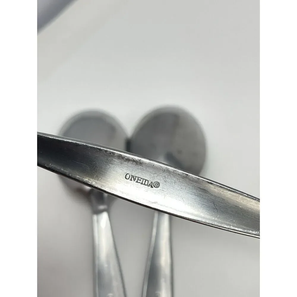 ONEIDA TERESA Stainless Steel Satin Dinner Spoons 7.25” Set Of 6 Discontinued